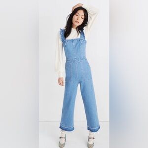 Madewell Denim Ruffle-Strap Jumpsuit